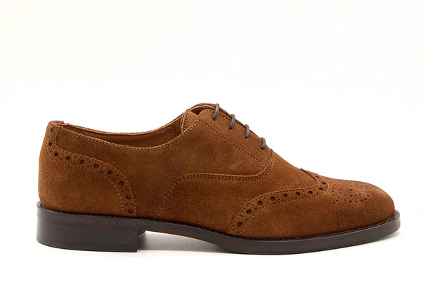 Derby Brogue in Brown Suede
